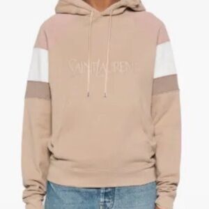 Saint Laurent Beige and White Hoodie